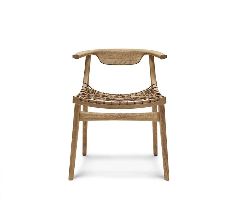 Klismos Armchair with Wooden backrest and felt gliders Knoll International